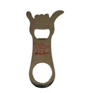 Hang Loose Bottle Opener Silver Stainless Beach Gift Keychain Hang Ten